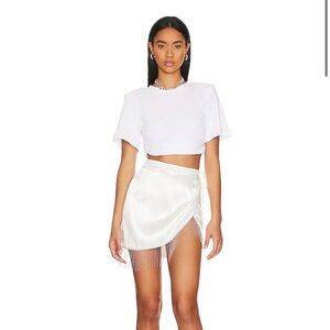 Penelope Fringe Skirt in Ivory